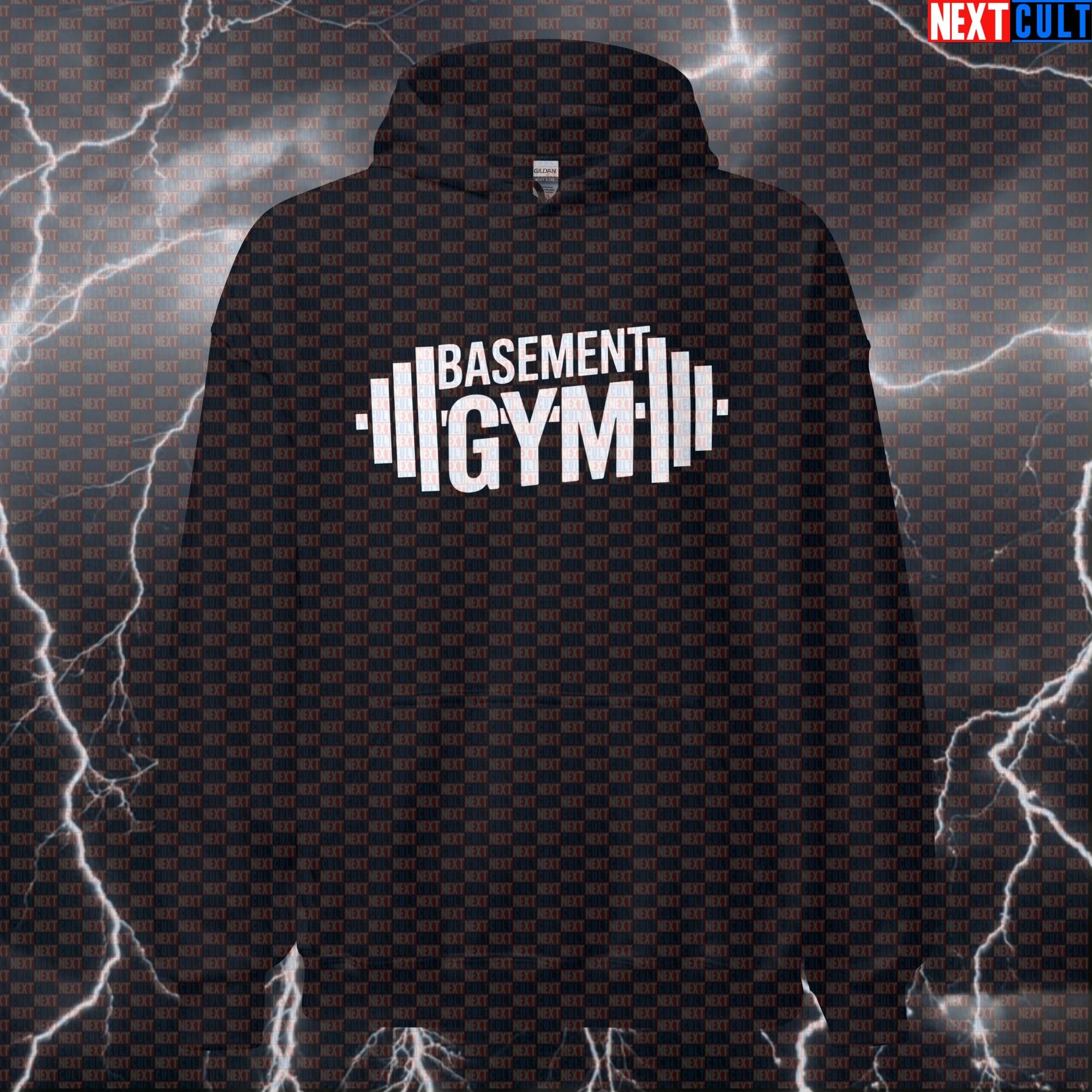 Funny Basement Gym Hoodie Hooded Sweatshirt Pullover Pump Cover for Home Gym Lifters Hardcore Gymbros Fitness Gym Home Gym Pump Cover Workout Next Cult Brand