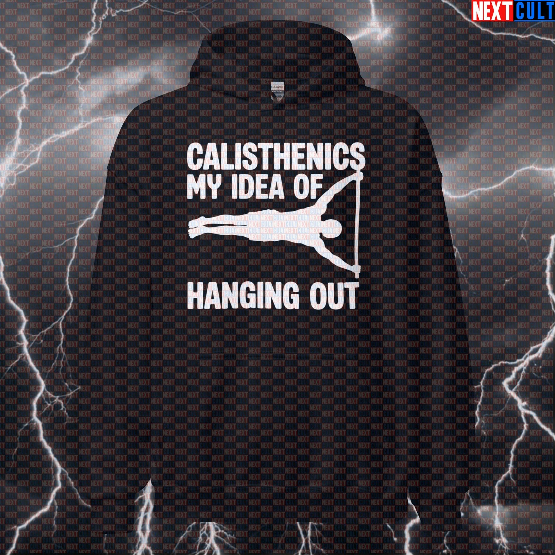 Calisthenics Hanging Out Funny Gym Hoodie Hooded Sweatshirt Pullover Pump Cover Workout Top for Athletes Calisthenics Fitness Gym Pump Cover Workout Next Cult Brand