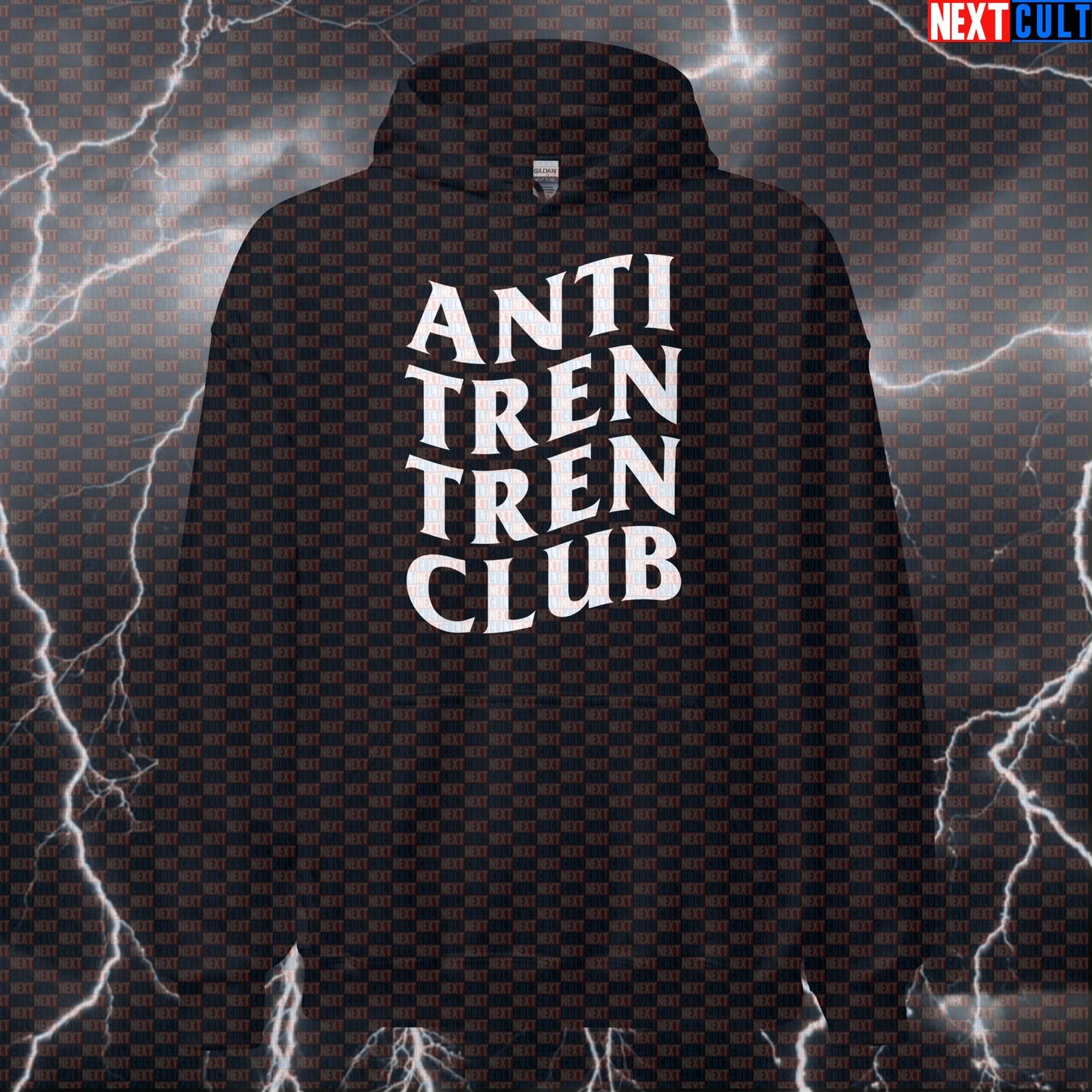 Anti Tren Tren Club Funny Gym Hoodie Hooded Sweatshirt Pullover Pump Cover for Bodybuilders Gymbros Meme Fans Hoodies Next Cult Brand