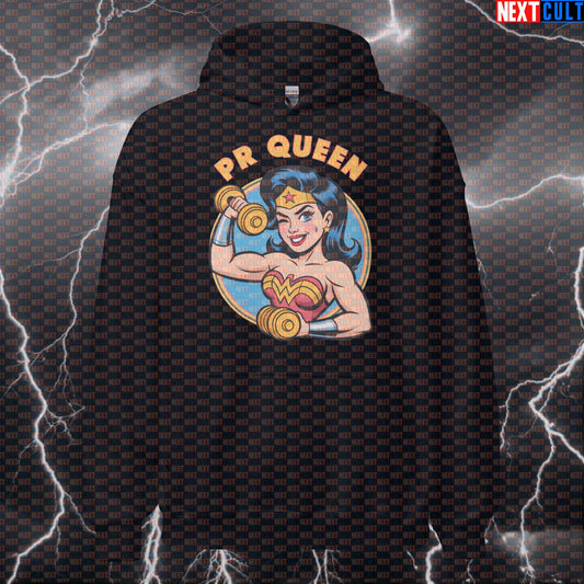 PR Queen Wonder Woman Funny Gym Hoodie Hooded Sweatshirt Pullover Pump Cover for PR Lifters Hoodies Next Cult Brand