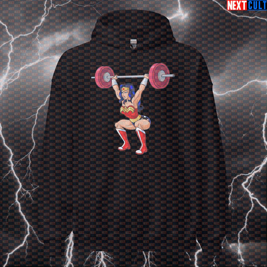 Wonder Snatch Wonder Woman Olympic Weightlifting Funny Gym Hoodie Superlift Snatches Workout Hoodie Fitness Meme Hoodies Bodybuilding Films Fitness Gym Justice League Olympic Weightlifting Pump Cover Superheroes Wonder Woman Workout Next Cult Brand