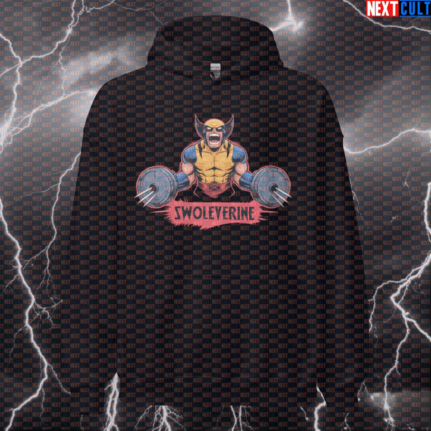 Swoleverine Funny Gym Hoodie Hooded Sweatshirt Pullover Pump Cover for Lifters X-Men Wolverine Gymbros Hoodies Next Cult Brand