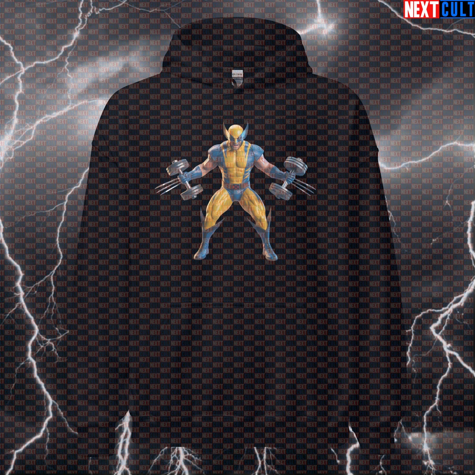 Wolverine Flex Funny Gym Hoodie Pump Cover Hooded Sweatshirt Pullover for Lifters X-Men Comic Gymbro Workout Fans Hoodies Next Cult Brand