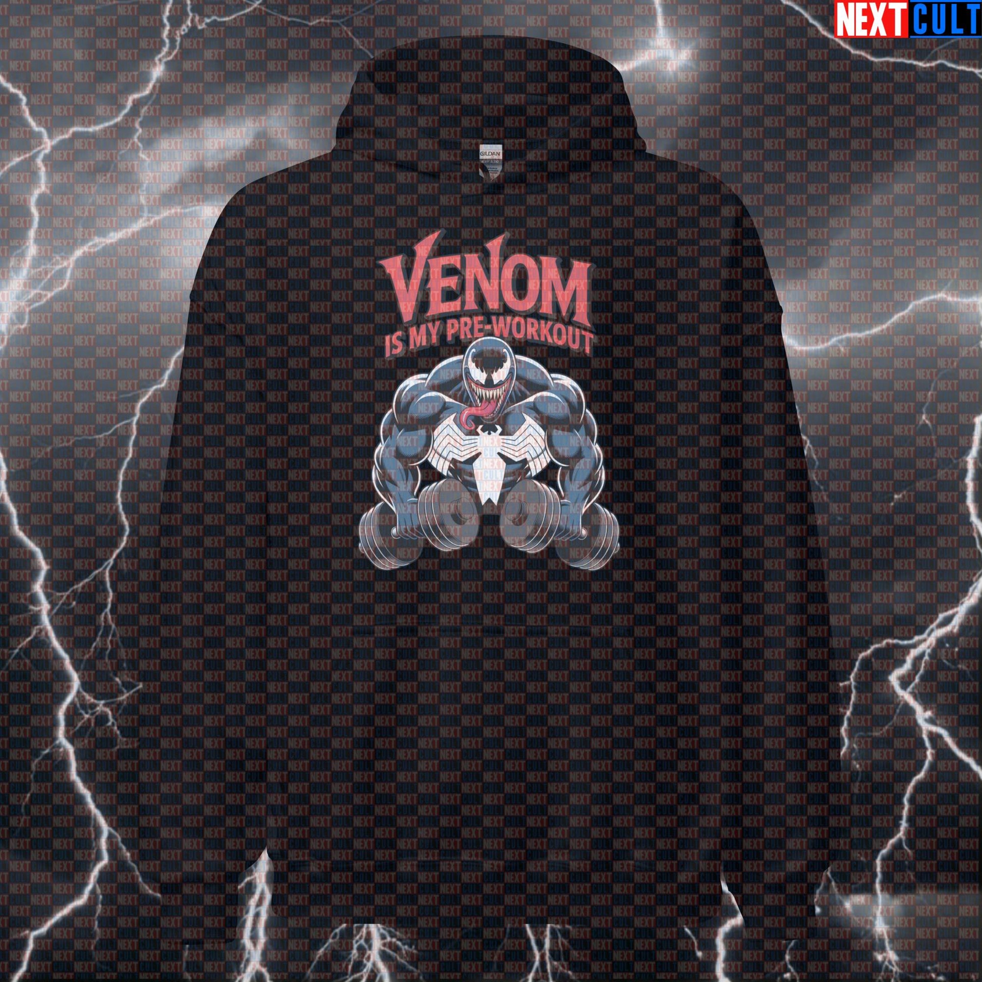 Venom Is My Preworkout Funny Gym Hoodie Pump Cover Hooded Sweatshirt Pullover for Lifters Marvel Venom Workout Fans Hoodies Next Cult Brand