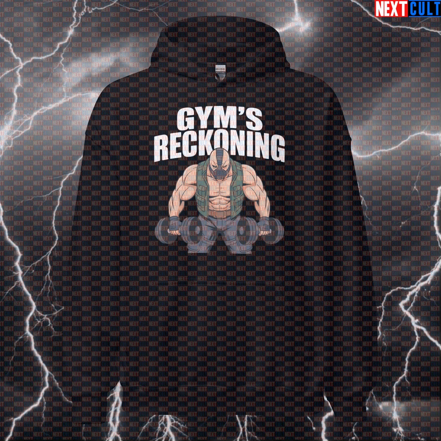 Funny Gym Bane Reckoning Gym Hoodie Hooded Sweatshirt Pullover Pump Cover for Lifters Comic Workout Fans Hoodies Next Cult Brand