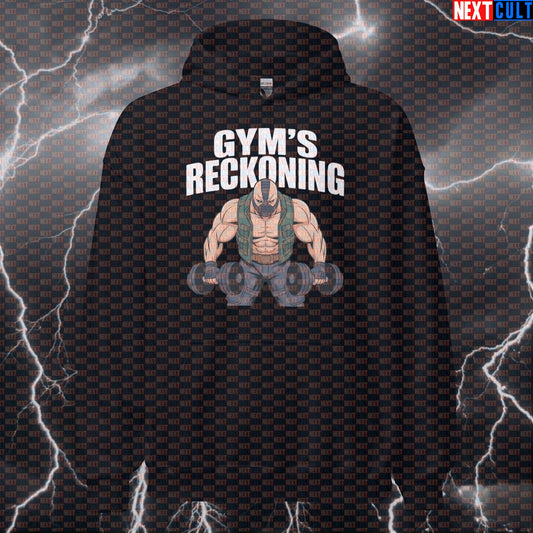 Funny Gym Bane Reckoning Gym Hoodie Hooded Sweatshirt Pullover Pump Cover for Lifters Comic Workout Fans Bane Bodybuilding Films Fitness Gym Pump Cover Superheroes Workout Next Cult Brand