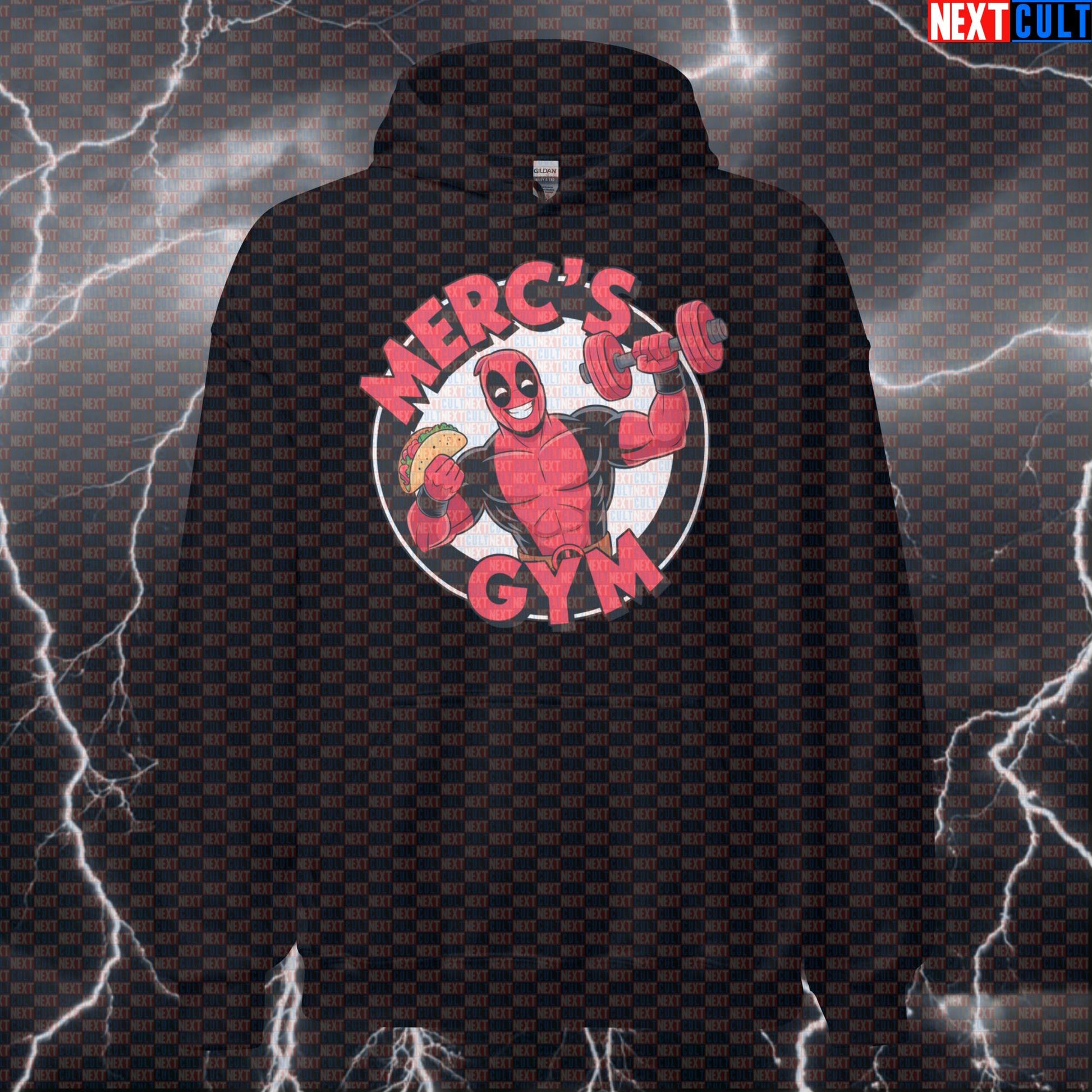 Funny Deadpool Tacos Gym Hoodie Hooded Sweatshirt Pullover Pump Cover for Lifters Gymbros Taco Fans Bodybuilding Deadpool Fast Food Films Fitness Gym Pump Cover Superheroes Workout Next Cult Brand