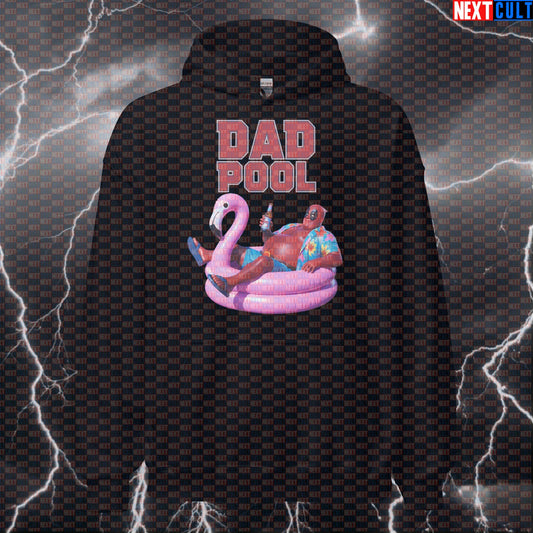 Dadpool Funny Gym Hoodie Hooded Sweatshirt Pullover Pump Cover for Lifters Dad Bod Gymbros Deadpool Fans Beer Deadpool Father's Day Films Fitness Gym Pump Cover Superheroes Workout Next Cult Brand