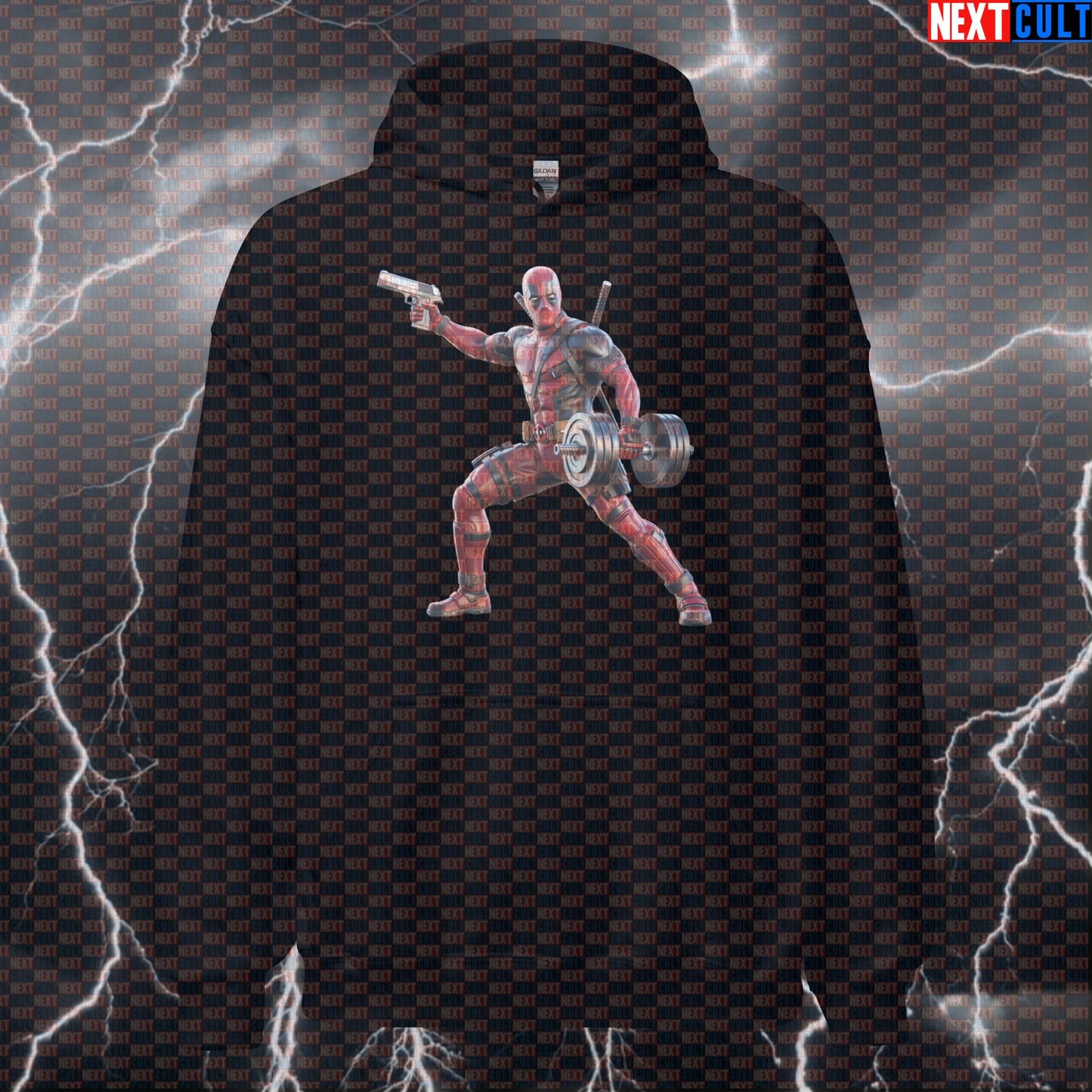Deadpool Gym Hero Funny Gym Hoodie Hooded Sweatshirt Pullover Pump Cover for Lifters Gymbros Workout Fans Hoodies Next Cult Brand
