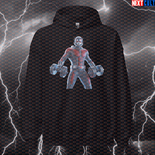 Funny Ant Man Gym Hoodie Hooded Sweatshirt Pullover Pump Cover for Lifters Gymbros Superhero Fans Hoodies Next Cult Brand