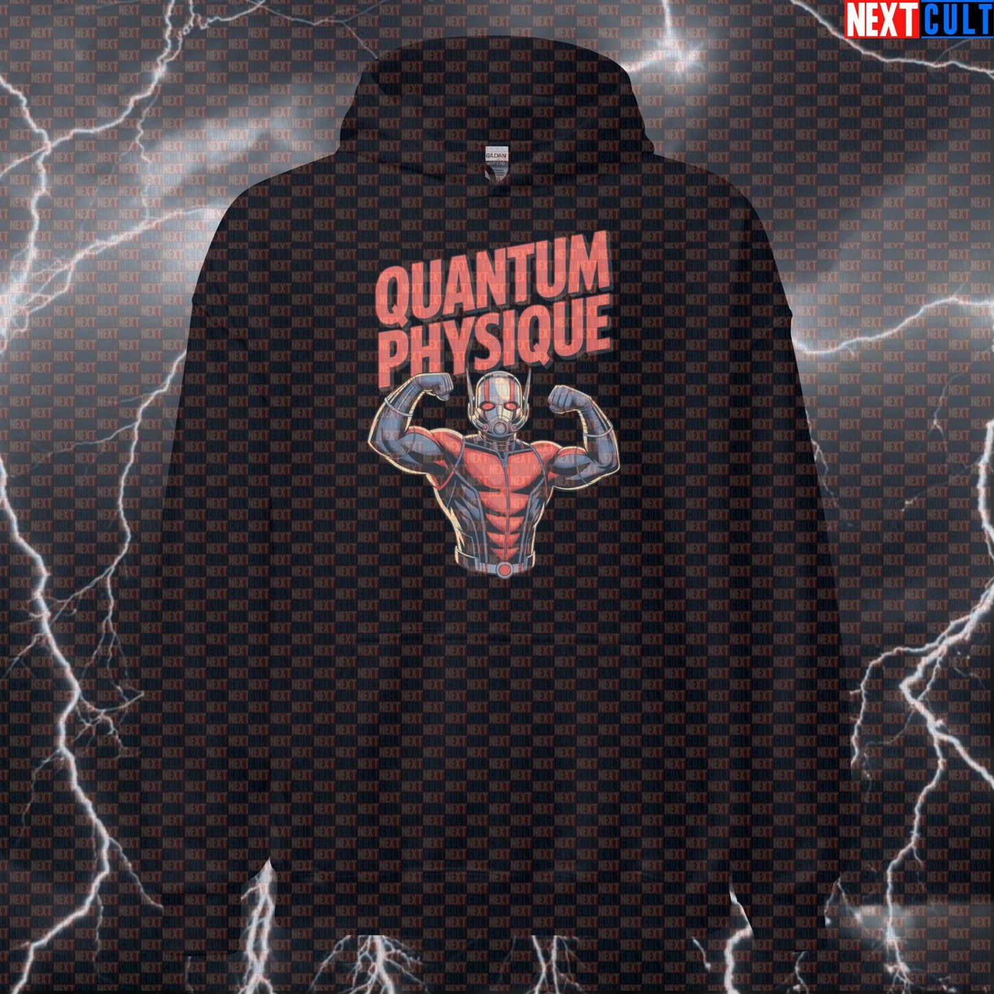 Quantum Physique Ant Man Funny Gym Hoodie Hooded Sweatshirt Pullover Pump Cover for Lifters Gymbros Hoodies Next Cult Brand