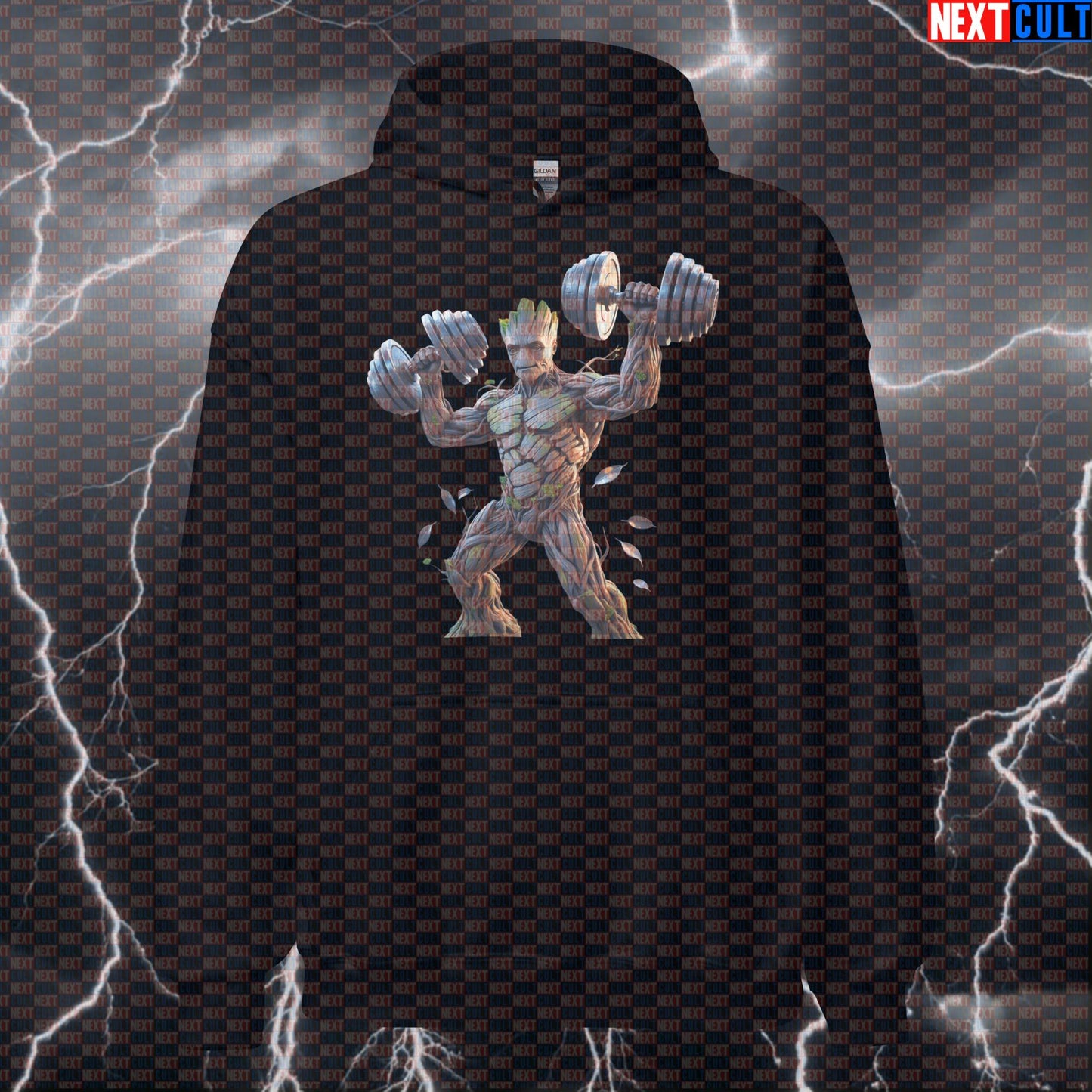 Groot Grow Stronger Funny Gym Hoodie Hooded Sweatshirt Pullover Pump Cover for Lifters Workout Gym Fans Hoodies Next Cult Brand