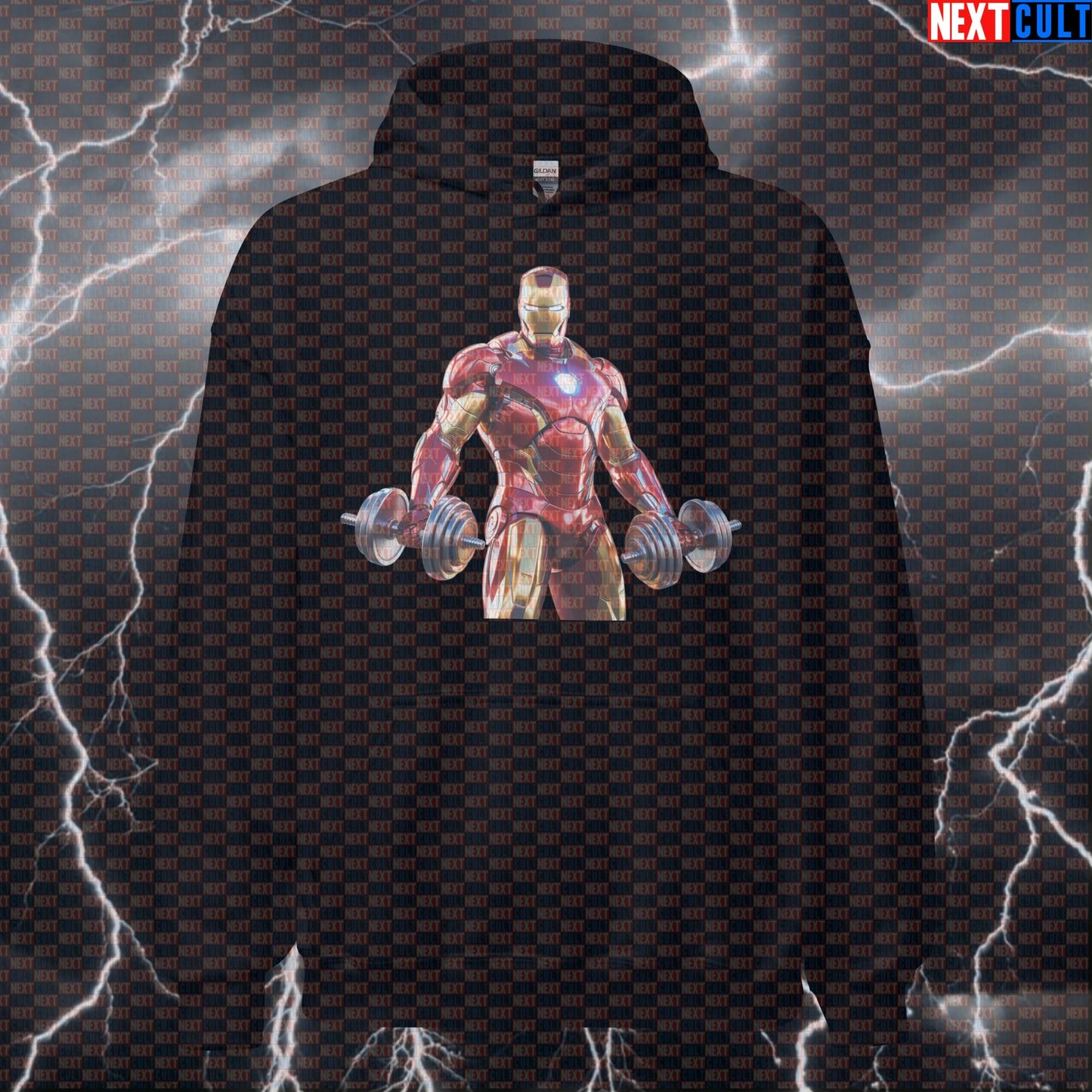 Funny Iron Man Gym Hoodie Hooded Sweatshirt Pullover Pump Cover for Lifters Superhero Workout Gymbros Hoodies Next Cult Brand