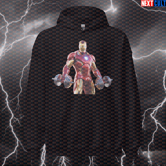 Funny Iron Man Gym Hoodie Hooded Sweatshirt Pullover Pump Cover for Lifters Superhero Workout Gymbros Hoodies Next Cult Brand