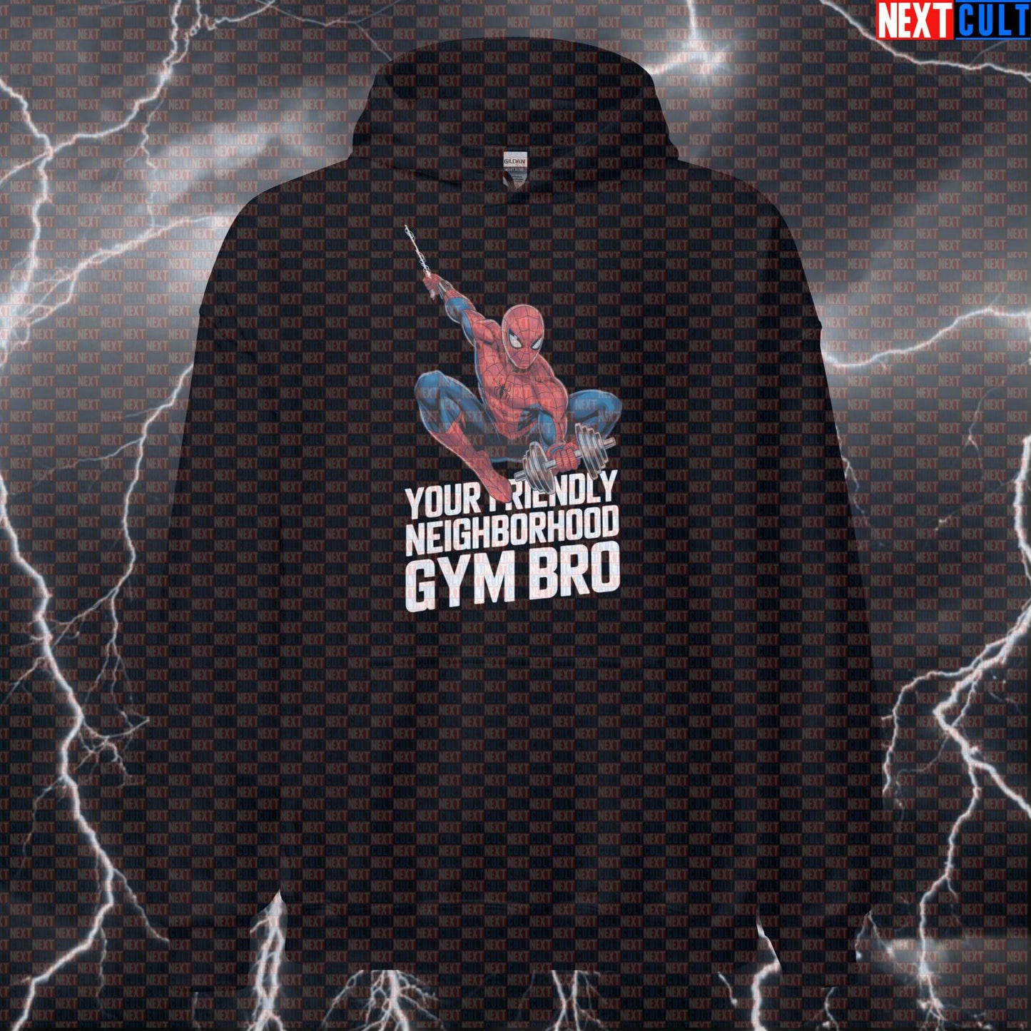 Your Friendly Neighborhood Gymbro Spider-Man Funny Gym Hoodie Workout Hoodie Bodybuilding Powerlifting Fitness Meme Hoodies Next Cult Brand