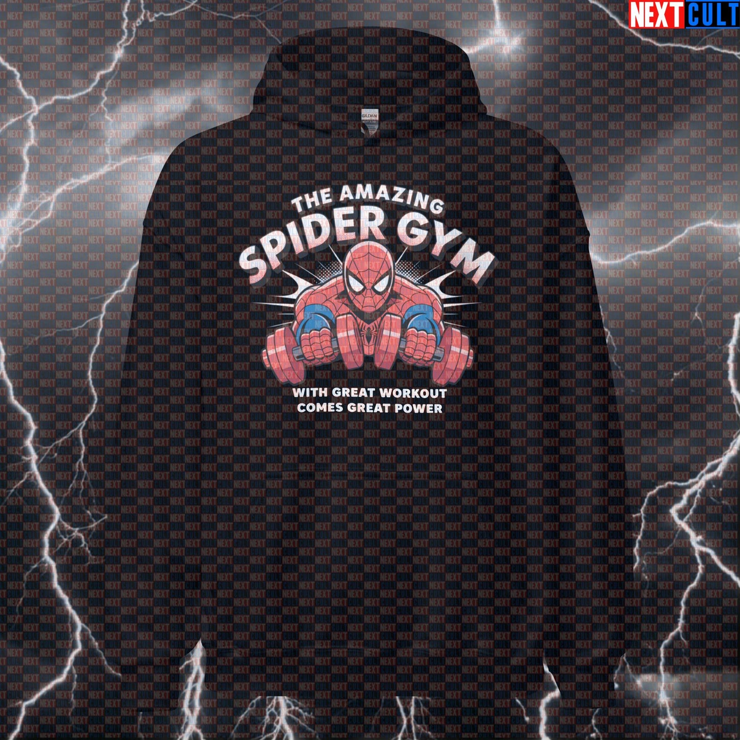 With Great Workout Comes Great Power Funny Gym Hoodie Hooded Sweatshirt Pullover Pump Cover for Lifters Hoodies Next Cult Brand