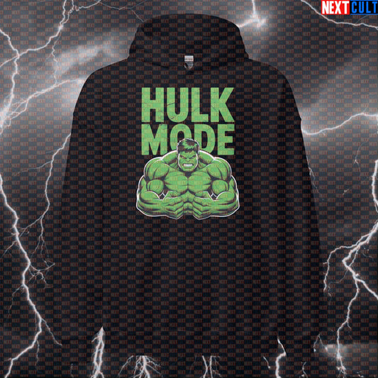 Hulk Mode Gym Hoodie Funny Superhero Pump Cover Hooded Sweatshirt Workout Hoodie Gym Pullover Jumper Top Avengers Bodybuilding Films Fitness Gym Hulk Pump Cover Superheroes Workout Next Cult Brand