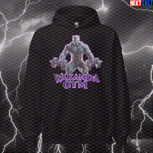Wakanda Gym Black Panther Funny Gym Hoodie Workout Hoodie Bodybuilding Powerlifting Fitness Meme Hoodies Avengers Black Panther Bodybuilding Films Fitness Gym Pump Cover Superheroes Workout Next Cult Brand