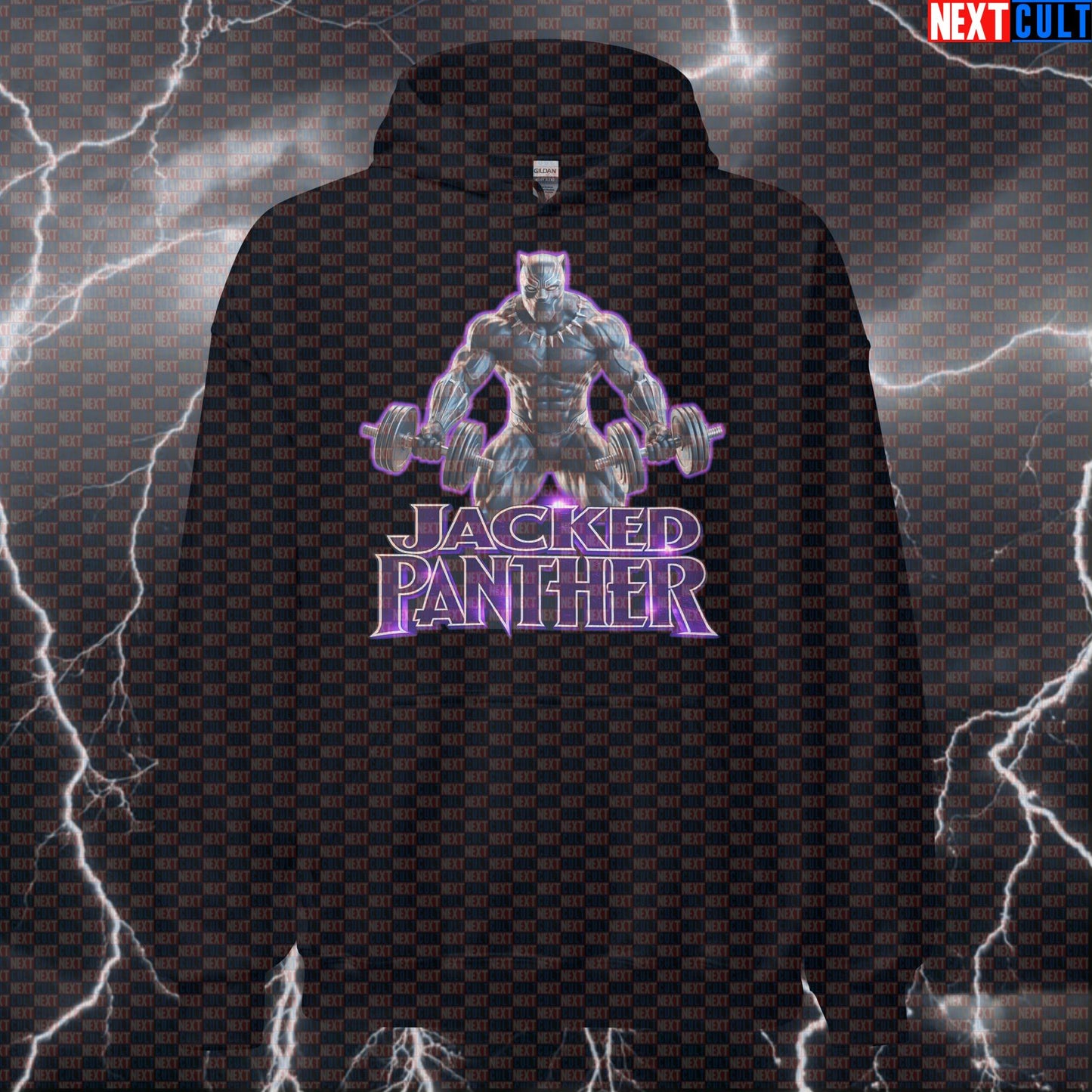 Jacked Panther Black Panther Funny Gym Hoodie Workout Hoodie Bodybuilding Powerlifting Fitness Meme Hoodies Next Cult Brand