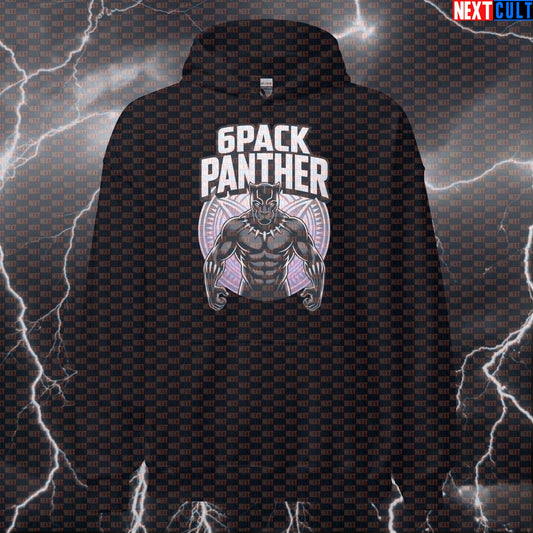 Funny Black Panther Six Pack Gym Hoodie Pump Cover Hooded Sweatshirt Pullover Jumper Workout Hoodie Top Avengers Black Panther Bodybuilding Films Fitness Gym Pump Cover Superheroes Workout Next Cult Brand