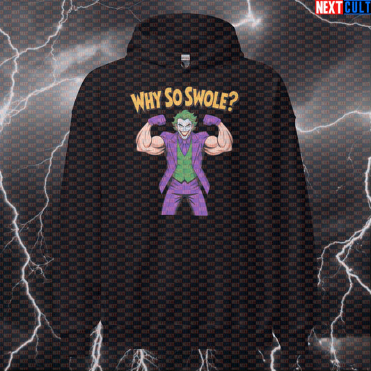Why So Swole Joker Gym Hoodie Funny Workout Hooded Sweatshirt Pump Cover Pullover Villain Gym Top Hoodies Next Cult Brand