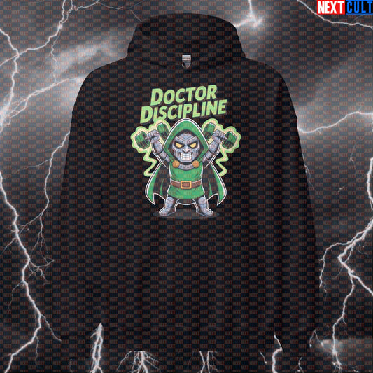 Doctor Discipline Gym Villain Hoodie Funny Gym Hoodie Workout Pump Cover Hooded Sweatshirt Superhero Lifter Pullover Hoodies Next Cult Brand