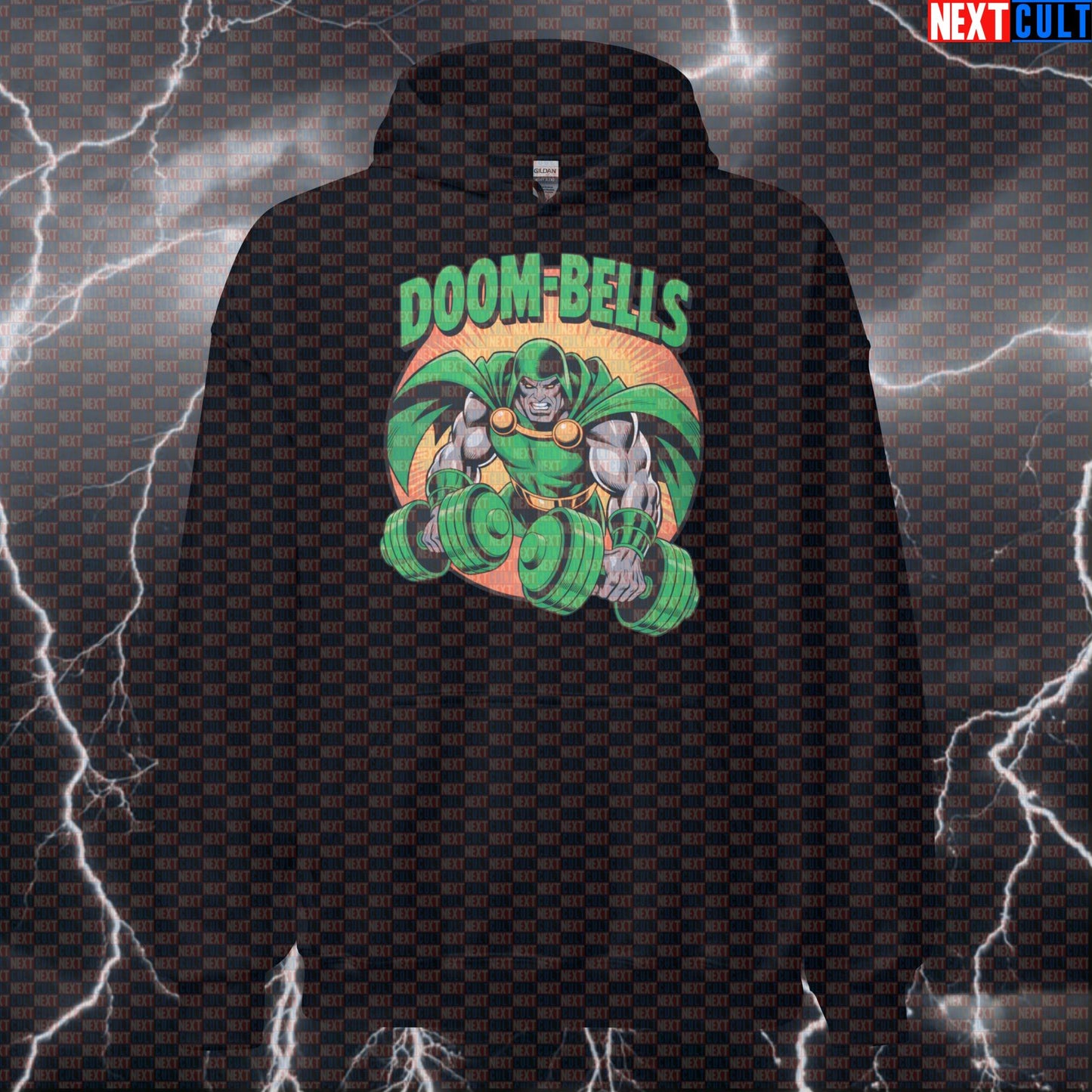 Doom Bells Funny Gym Hoodie Doctor Doom Dumbbells Meme Pullover Hooded Sweatshirt Workout Hoodie Pump Cover Hoodies Next Cult Brand