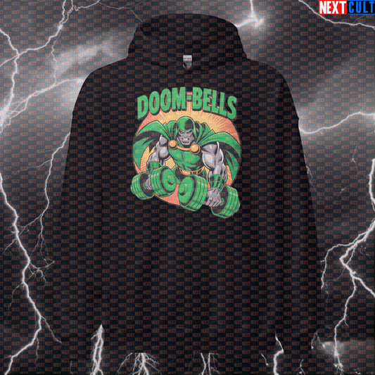 Doom Bells Funny Gym Hoodie Doctor Doom Dumbbells Meme Pullover Hooded Sweatshirt Workout Hoodie Pump Cover Hoodies Next Cult Brand