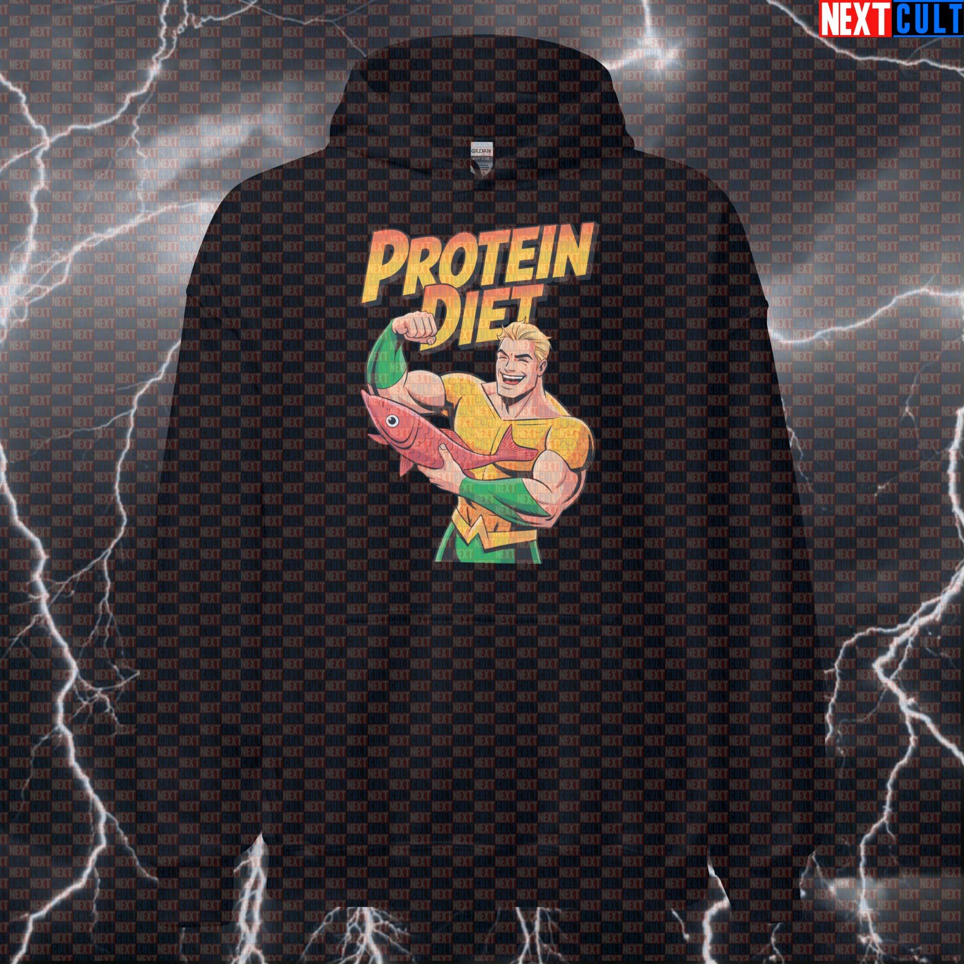 Aquaman Protein Diet Gym Hoodie Funny Seafood Gains Pullover Hooded Sweatshirt Workout Pump Cover Top Hoodies Next Cult Brand