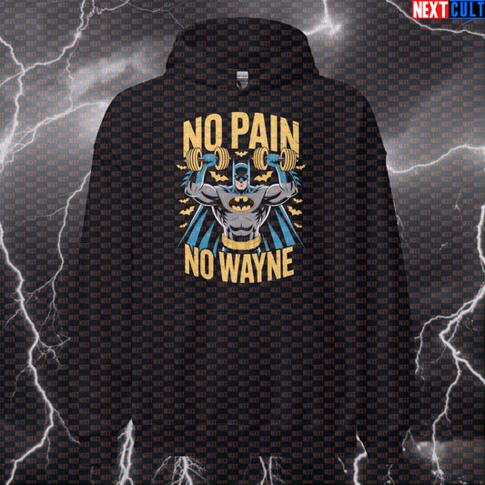 No Pain No Wayne Batman Gym Hoodie Funny Superhero Workout Hoodie Pump Cover Pullover Hooded Sweatshirt Top Hoodies Next Cult Brand
