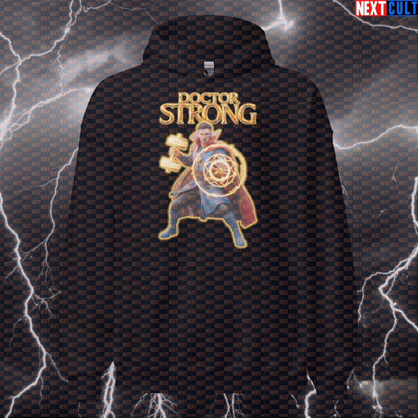 Doctor Strong Funny Gym Hoodie Doctor Strange Workout Hoodie Fitness Magic Strength Bodybuilding Humor Hoodies Next Cult Brand