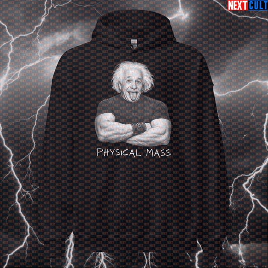 Physical Mass Funny Gym Hoodie Albert Einstein Science Based Lifting Bro Science Workout Hoodie Fitness Hoodies Next Cult Brand