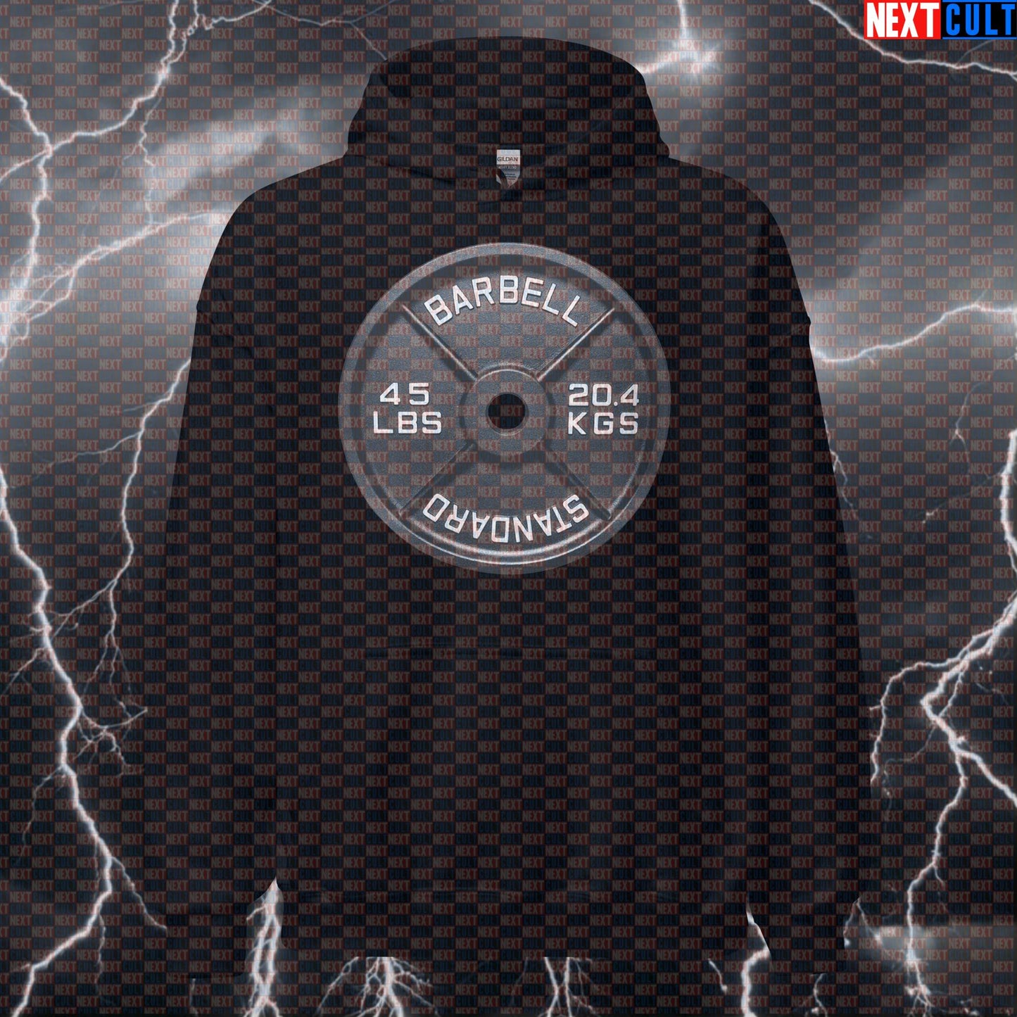 45LB Metal Weight Plate Funny Gym Hoodie Barbell Standard Lifting Workout Hoodie Fitness Hoodies Next Cult Brand