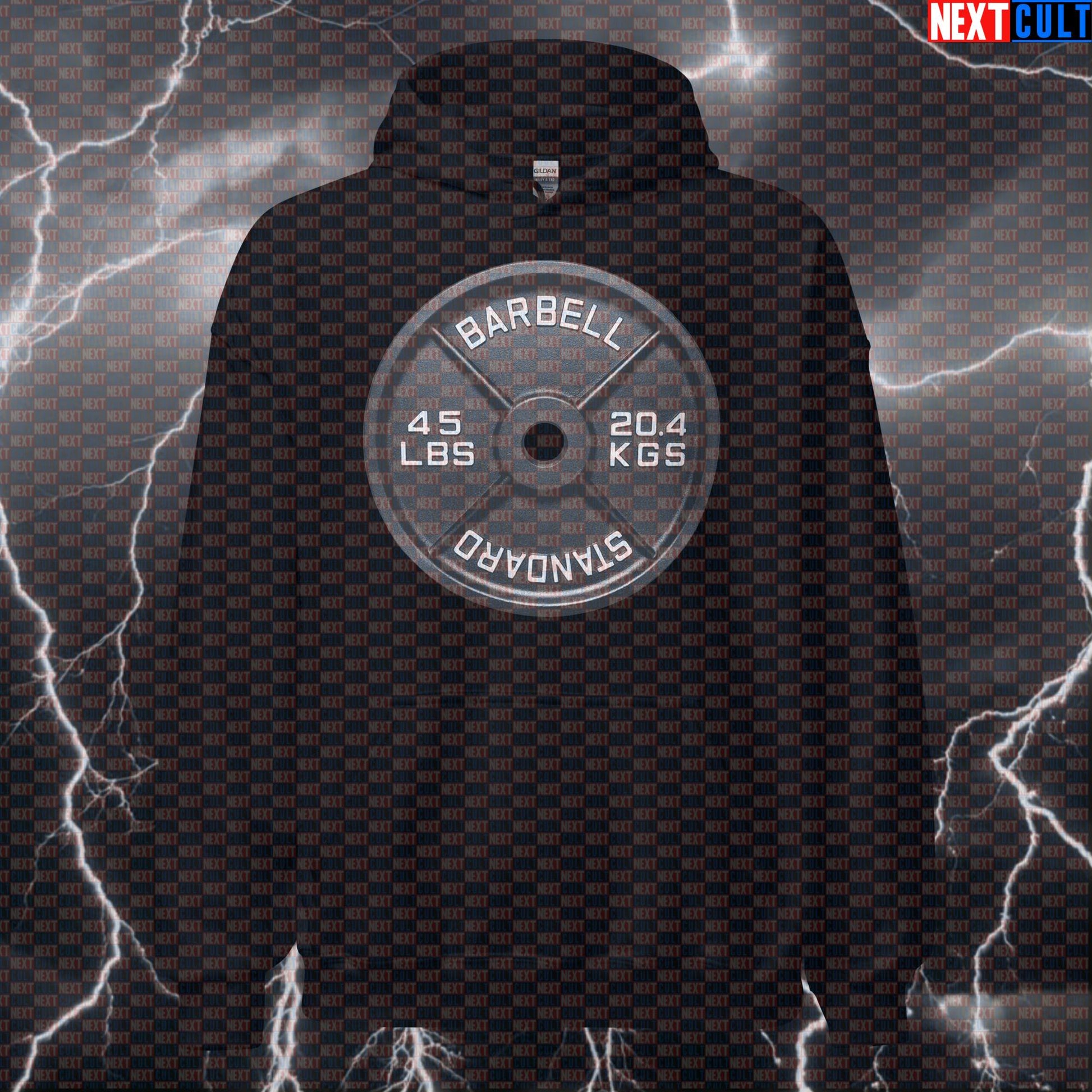 45LB Metal Weight Plate Funny Gym Hoodie Barbell Standard Lifting Workout Hoodie Fitness Hoodies Next Cult Brand
