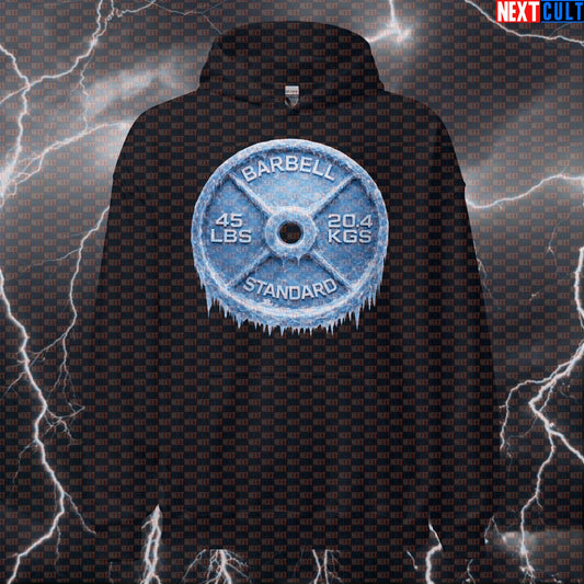 Icy 45LB Weight Plate Funny Gym Hoodie Frozen Barbell Lifting Workout Hoodie Cold Fitness Style Hoodies Next Cult Brand