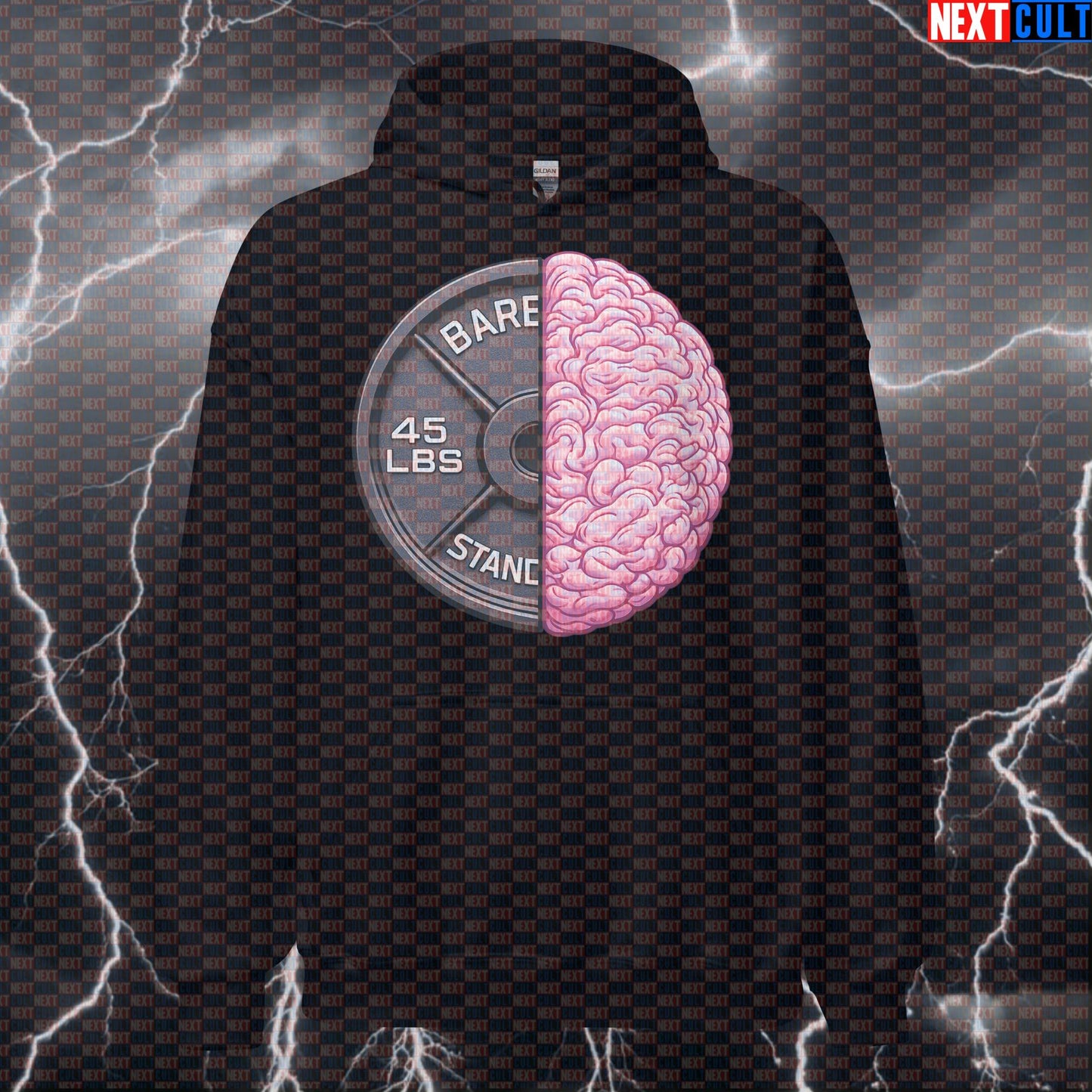 Lift Smart Brain Weight Plate Funny Gym Hoodie Mind Muscle Connection 45LB Plate Workout Fitness Hoodies Next Cult Brand