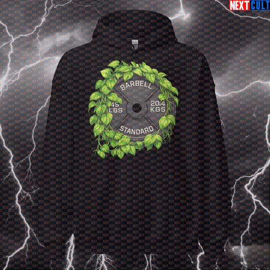 Plants & Weights 45LB Plate Funny Gym Hoodie Plant Fitness Barbell Workout Hoodie Nature Style Hoodies Next Cult Brand