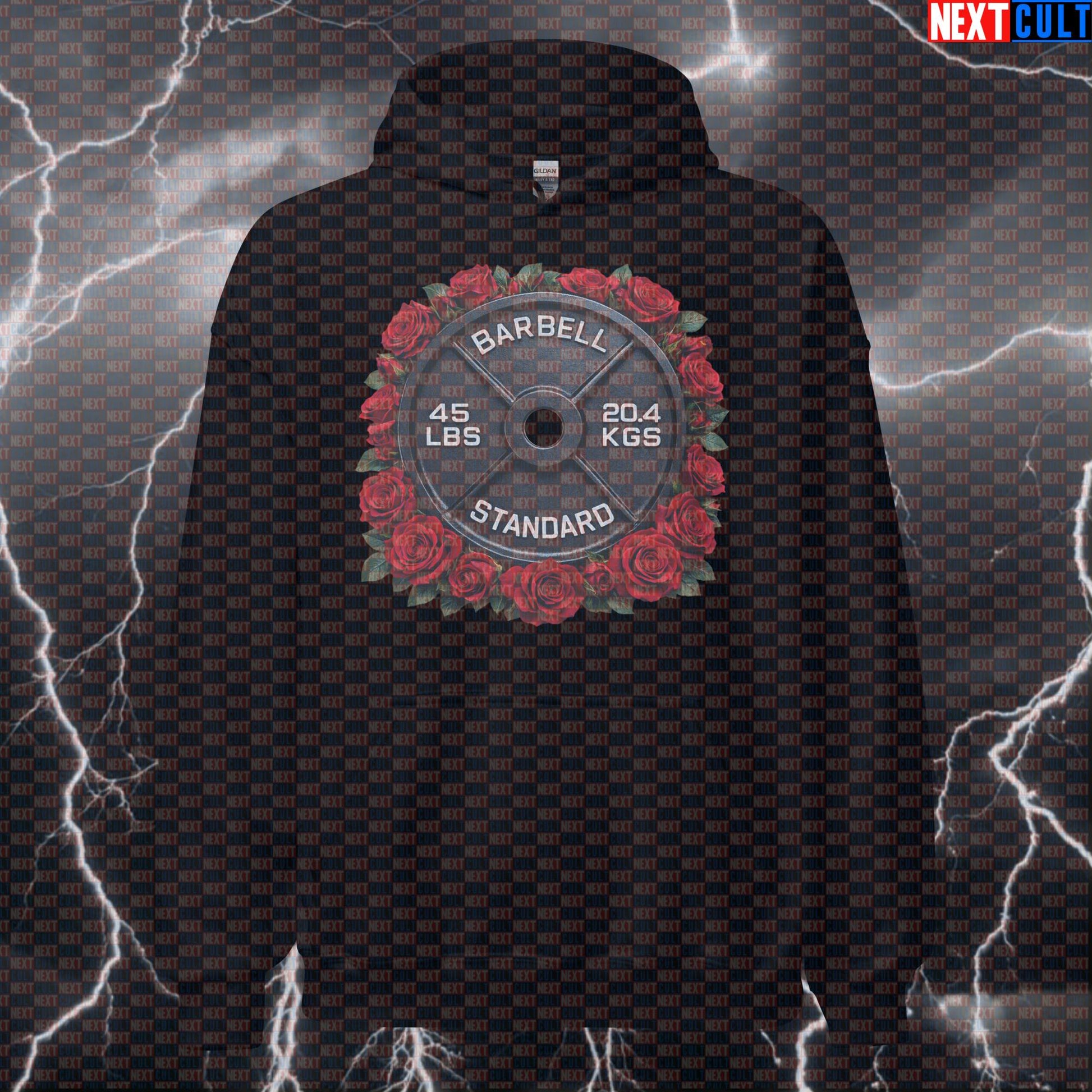 Roses & Weights 45LB Plate Funny Gym Hoodie Romantic Barbell Workout Hoodie Valentine Fitness Hoodies Next Cult Brand