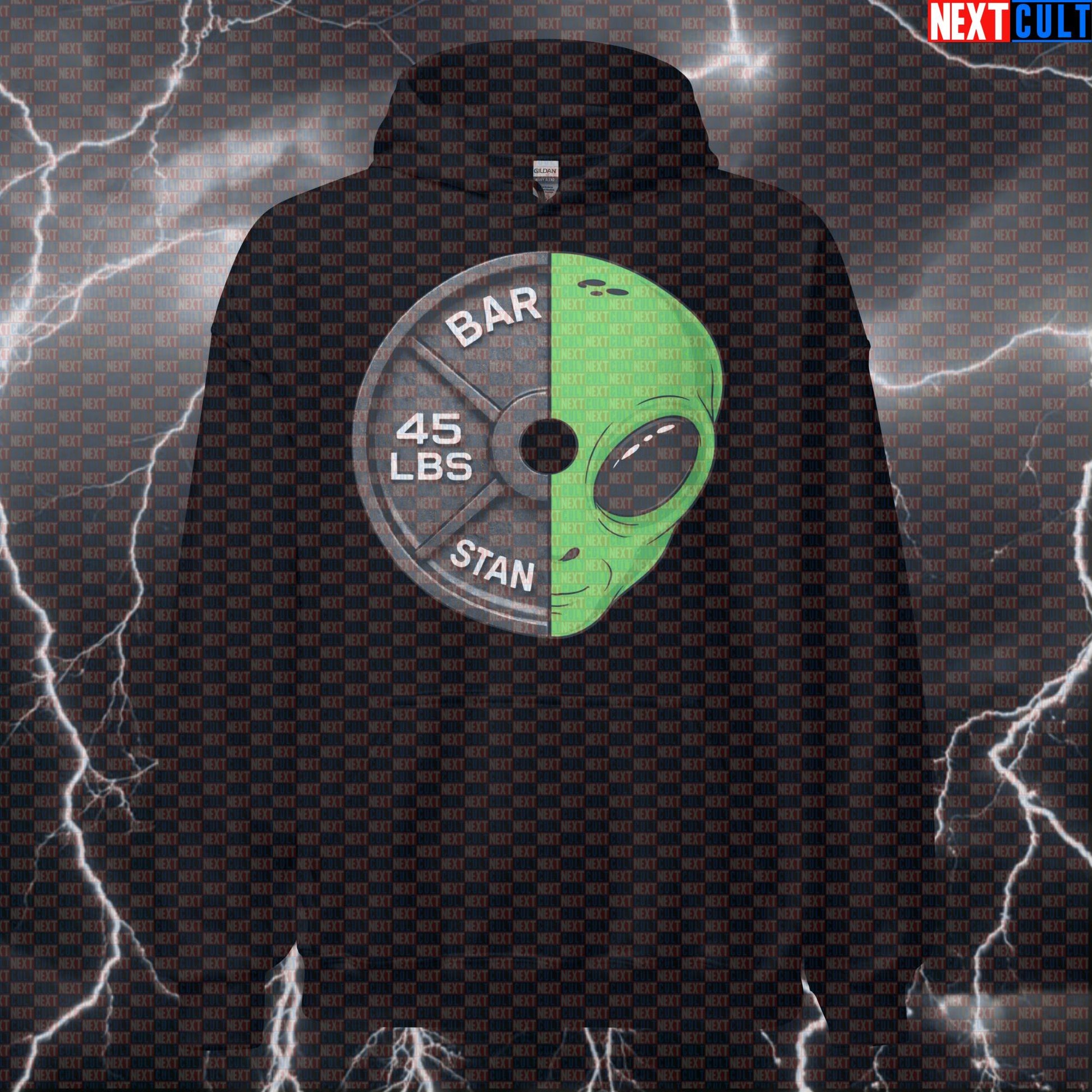 Aliens & Weights 45LB Plate Funny Gym Hoodie Alien Weight Plate Sci-Fi Workout Hoodie Fitness Top Hoodies Next Cult Brand