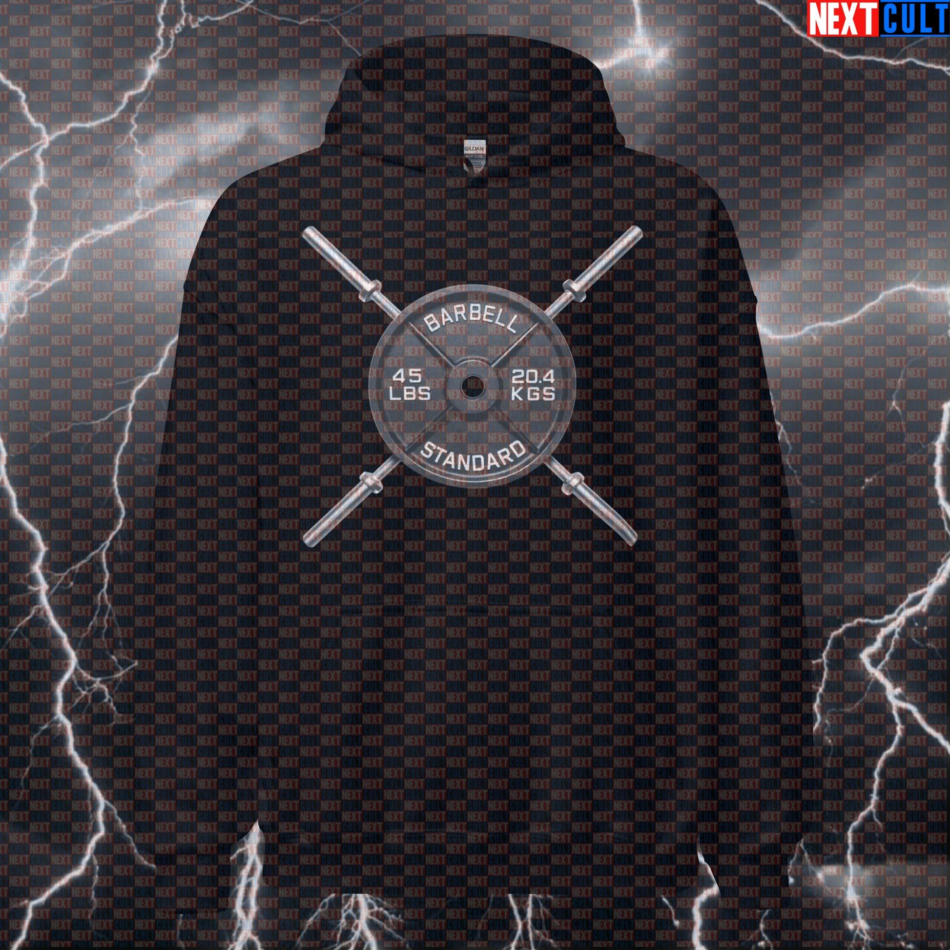 Classic Barbell Crossed Weights 45LB Plate Funny Gym Hoodie Hardcore Workout Fitness Hoodie Hoodies Next Cult Brand
