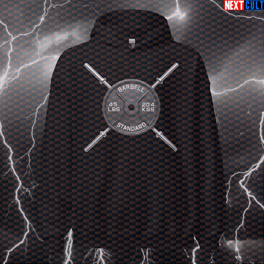 Classic Barbell Crossed Weights 45LB Plate Funny Gym Hoodie Hardcore Workout Fitness Hoodie Hoodies Next Cult Brand