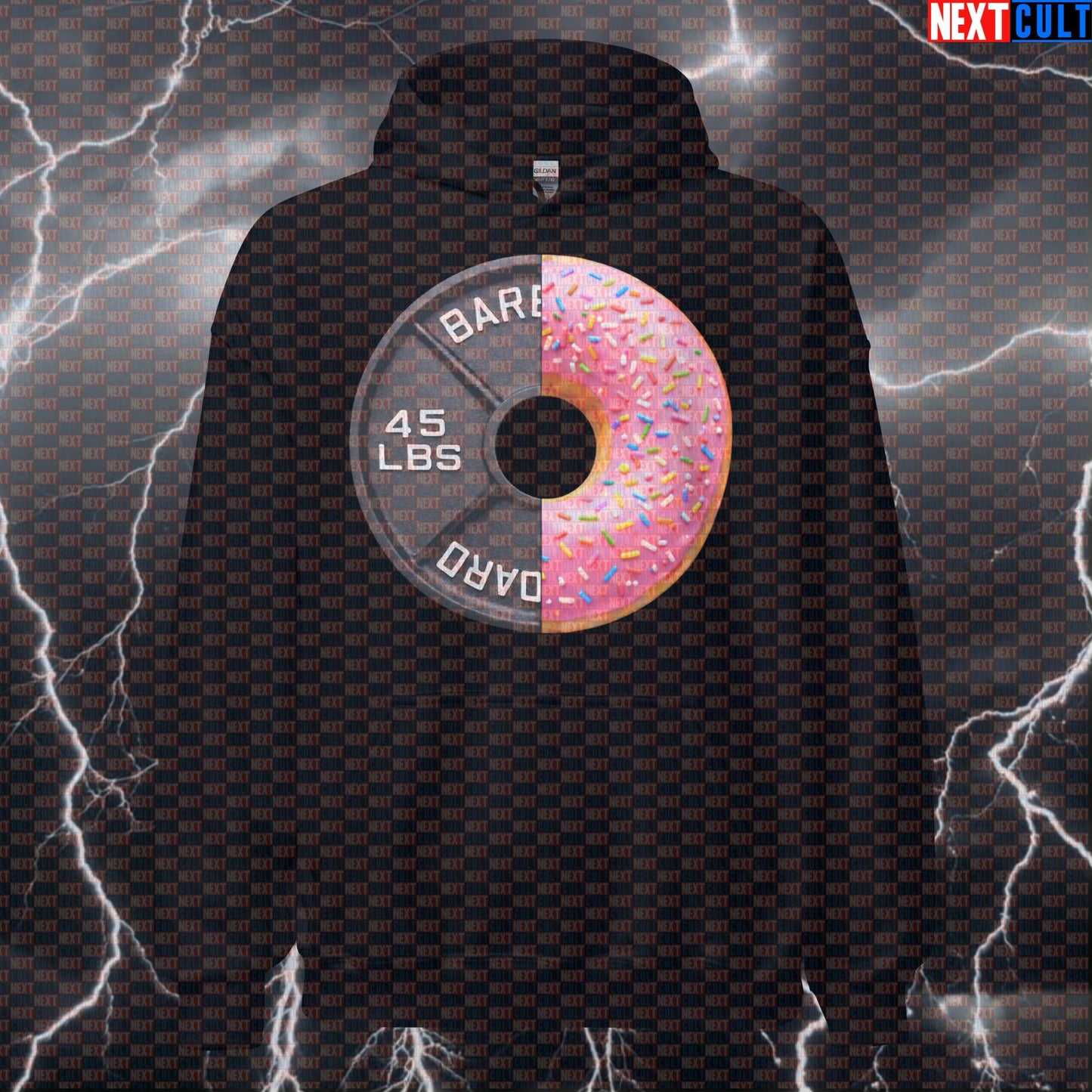 Donut Weight Plate Funny Gym Hoodie 45LB Plate Donuts & Weights Workout Hoodie Fitness Food Lover Hoodie Hoodies Next Cult Brand