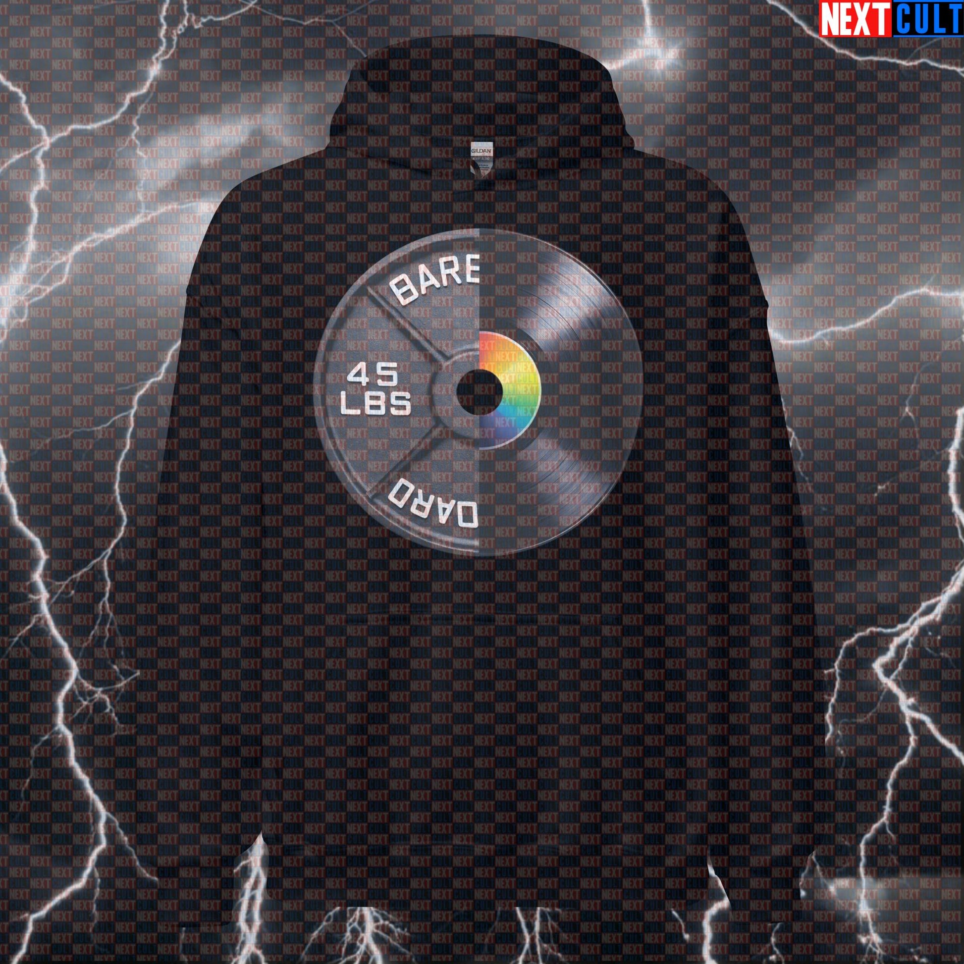 Vinyl Record Weight Plate Funny Gym Hoodie 45LB Plate Records & Weights Music Workout Hoodie Fitness Hoodies Next Cult Brand