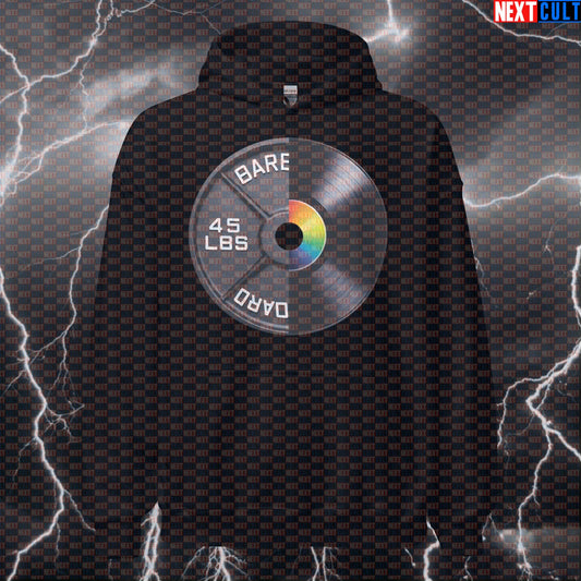 Vinyl Record Weight Plate Funny Gym Hoodie 45LB Plate Records & Weights Music Workout Hoodie Fitness Hoodies Next Cult Brand