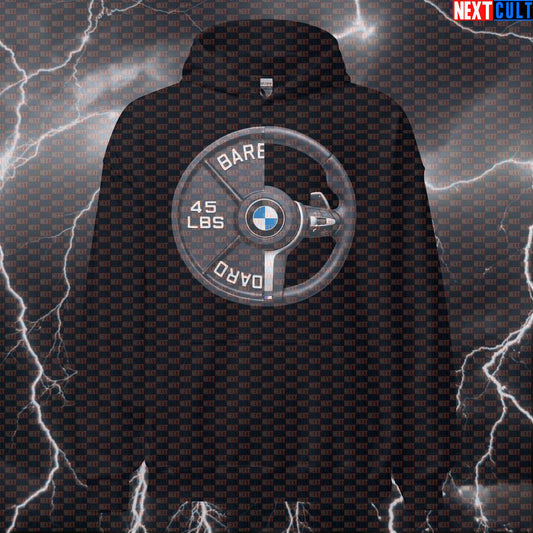 Steering Wheel Weight Plate Funny Gym Hoodie 45LB Plate Cars & Weights Workout Hoodie Fitness Hoodies Next Cult Brand