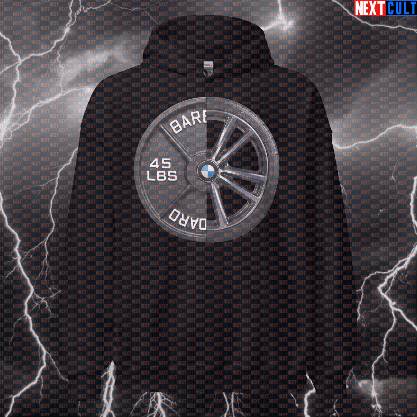 Car Wheel Weight Plate Funny Gym Hoodie 45LB Plate Cars & Weights Workout Hoodie Fitness Hoodies Next Cult Brand