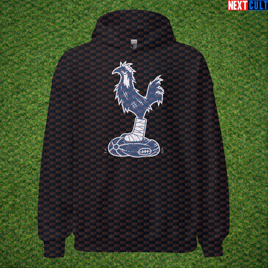 Deflated Tottenham Hotspur Parody Hoodie, Funny Spursy Football Pullover for North London Banter Black Hoodies Next Cult Brand