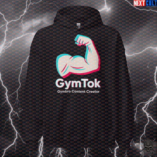 GymTok Hoodie – TikTok Parody Bicep Pump Cover for Gymbro Content Creators Hoodies Next Cult Brand