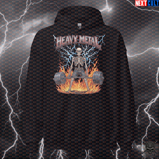 Heavy Metal Deadlift Hoodie – Skeleton Gym Pump Cover for Powerlifters and Metalheads Hoodies Next Cult Brand