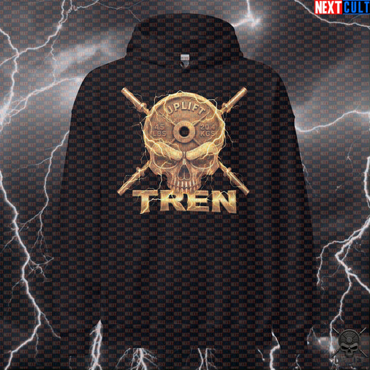 Tren Skull Hoodie for Hardcore Bodybuilding Fans, Enhanced Lifter Gym Meme Pullover Hoodies Next Cult Brand